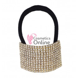 Inel pentru prins parul din metal model DMX06EE, Auriu cu cristale